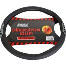 Pmx Geçmeli Direksiyon Kılıfı Fosforlu Siyah (Beyaz) 42 cm TEQ-007BK/SL