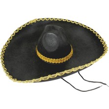 Kaia Life Sombrero Meksika Şapkası Mariachi Altın Şeritli Yetişkin Boy