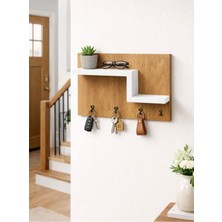 Normadia Ahşap Duvara Monte Anahtarlık ve Askılık, Şık ve Fonksiyonel Tasarım