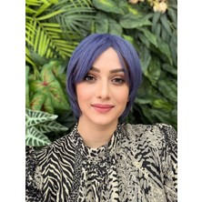 Aura Peruk Koyu Mavi Renk Tonundaki Şahane Olan Düz Perçemli Tşna Modelimiz