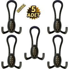 Normadia Siyah Desenli Vestiyer Portmanto 5 Adet Metal Askılık 12CM x 7cm