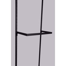 Normadia Siyah U Boru Köşeli 60CM Bükümlü Askı Raf Sistemi