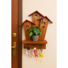 Normadia Şık Dekoratif Duvara Monteli Askılık ve Çiçeklik Seti