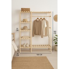 Normadia Çok Amaçlı Masif Ahşap Ayaklı Elbise Askısı, Dolap ve Gardırop Için Mükemmel