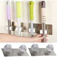 Güvenli Sepet  Pratik Organizer 4lü Yapışkanlı Fırça Paspas Mop Fırça Sabitleyici Ergonomik Alet Aparatı