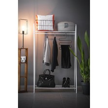 Normadia Modern 2 Raflı Metal Portmanto ve Elbise Askısı, Şık ve Fonksiyonel