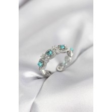 Pazarcan Taşlı Gümüş Renk Kadın Yüzük