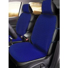 Özgürce Konforlu Oto Koltuk Minderi Seti – Siyah Mavi Pamuklu Kumaş