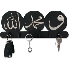 Normadia Şeffaf Pleksi Dini Anahtarlık, Allah Muhammed Yazılı Dekoratif Askı