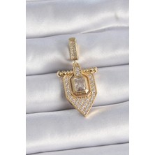 Tp Pirinç Gold Renk Baget Zirkon Taşlı Ajda Charm - Lisinya