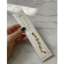 Night Mum Çelik 7 Elementli Geometrik Y Dekolte Kolye