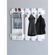 Normadia Modern Raflı Aynalı Askılık ve Duvar Askısı, Şık ve Fonksiyonel Tasarım