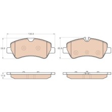 Art DİSK BALATA ARKA A03.2662 TOURNEO TRANSİT CUSTOM 2.2 TDCI (12-) *FİŞLİ