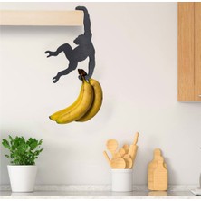 Normadia Mutfak Dekoratif Maymun Muz Askısı, Şık ve Pratik Raf ve Bardak Tutucu