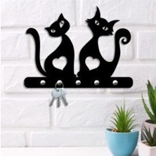 Normadia Sevimli Kedi Temalı Ahşap Anahtarlık, Şık ve Dayanıklı Tasarım
