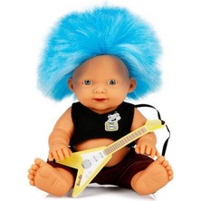 Tp Punkçı Bebek Figürü 25 cm - Mavi Saçlı (Lisinya)
