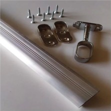 Normadia Oval 120CM Alüminyum Elbise Askı Borusu ve Vidaları Seti