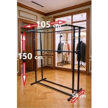 Normadia 150 cm Çelik Konfeksiyon Elbise Askılığı Tekerlekli Demonte Portmanto