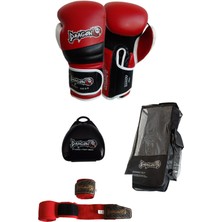 Dragondo Attack 6 Boks Eldiveni Muay Thai Kick Boks Eldiveni Bandaj Dişlik ve Taşıma Çantalı Set
