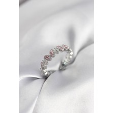 Pazarcan Pembe Zirkon Taşlı Model Kadın Yüzük