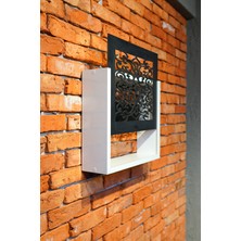 Normadia Sürgülü Modem Saklama Kutusu, Motifli, Siyah, 35Y x 40G x 11D