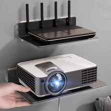Normadia Wi-Fi, Router ve Tv Kutusu Için Duvara Monte Siyah Projeksiyon Rafı