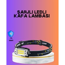 Tp Beyaz LED Işık Sensörlü Kafa Lambası Lityum Batarya LED El Fenerli Şarjlı - Lisinya