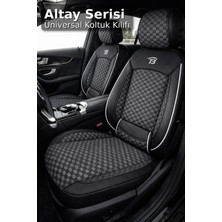 Trobus Kia Rio 4 Kapı 2000–2005 - Altay Serisi Bel Destekli Koltuk Kılıfı (Ön+Arka) - Siyah Beyaz