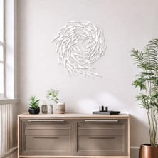 Modern Metal Duvar Tablosu | Salon & Ofis Duvar Dekoru | Premium Metal Duvar Süsü Balık Girdap