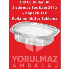 Yorulmaz Ambalaj 100 cc Kullan At Sızdırmaz Sos Kabı 24’lü – Kapaklı Tek Kullanımlık Sos Saklama Kabı