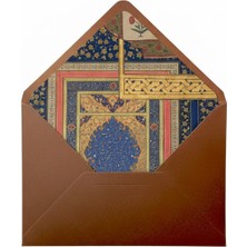 Bazen Defter Çerçeve Desenli Kahverengi Zarf