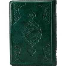 Tp 2 Renkli Yeşil Çanta Boy Kur'an-I Kerim (Yaldızlı-Kılıflı) 2 Renkli Kuranı Kerimler