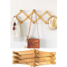 Normadia 10 Pinli Ahşap Akordiyon Duvar Askısı, Şık ve Fonksiyonel Tasarım