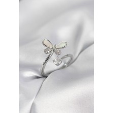 Pazarcan Gümüş Renk Yusufçuk Model Zirkon Taşlı Kadın Yüzük