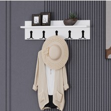 Normadia Çok Amaçlı 5 Askılı Duvar Rafı ve Portmanto, Şık ve Kullanışlı Tasarım