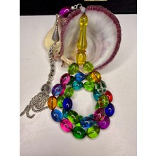 İskenderun Tesbih Iskenderun Tespih Tertemiz Işçilik 0,6 mm Şeffaf Delim Bonibon Ateş Kehribar Tesbih