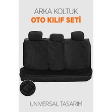 Özgürce Tay Tüyü Kumaş Otomobil Arka Koltuk Kılıfı Seti Siyah