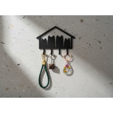Normadia Şık Kedi Temalı Anahtarlık ve Duvar Organizer, Dekoratif 4 Kanca