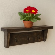 Normadia Ahşap Duvar Anahtarlık ve Askılık, 30X9 cm Dekoratif Raflı Tasarım