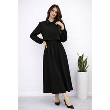 Hiramir Kadın Modern Kesim Düğmeli Yelekli  Uzun Elbise YZ2606