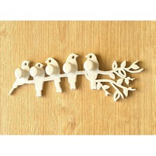 Normadia Renkli 5 Kuşlu Askılı Dekoratif Yapışkan Anahtarlık Seti