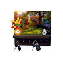 Normadia Şık Ahşap Anahtarlık ve Kapı Arkası Dekoratif Raf Seti