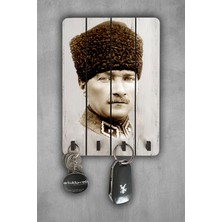 Normadia Modern Beyaz Ahşap Dekoratif Tablo ve Anahtar Askısı Seti