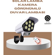 Tp Güneş Enerjili LED Lamba + Güvenlik Kamerası Görünümlü– 5-8 M Hareket Algılamalı, Beyaz Işık - Lisinya