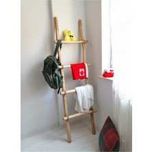 Normadia Masif Ahşap Merdiven, 4 Basamak, Jut Halatlı, Şık ve Dayanıklı Tasarım