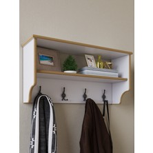 Normadia Şık Modern Mdf Duvar Elbise Askısı ve Portmanto Beyaz