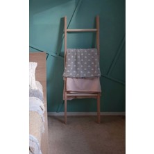 Normadia Masif Ahşap Battaniye Merdiveni, Yuvarlak Basamak, 150X42 Cm, Natural Çam