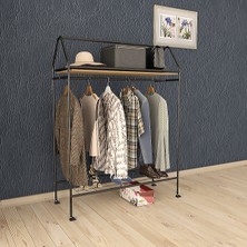 Normadia Ayaklı Tekerlekli Home Askılık, Siyah, Pratik ve Şık Depolama Çözümü