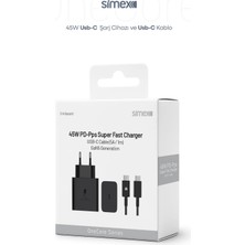 Simex 45W Pd Süper Hızlı Şarj Cihazı Tek Çekirdekli Serisi Gan5 Nesli