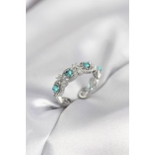 Pazarcan Taşlı Gümüş Renk Kadın Yüzük